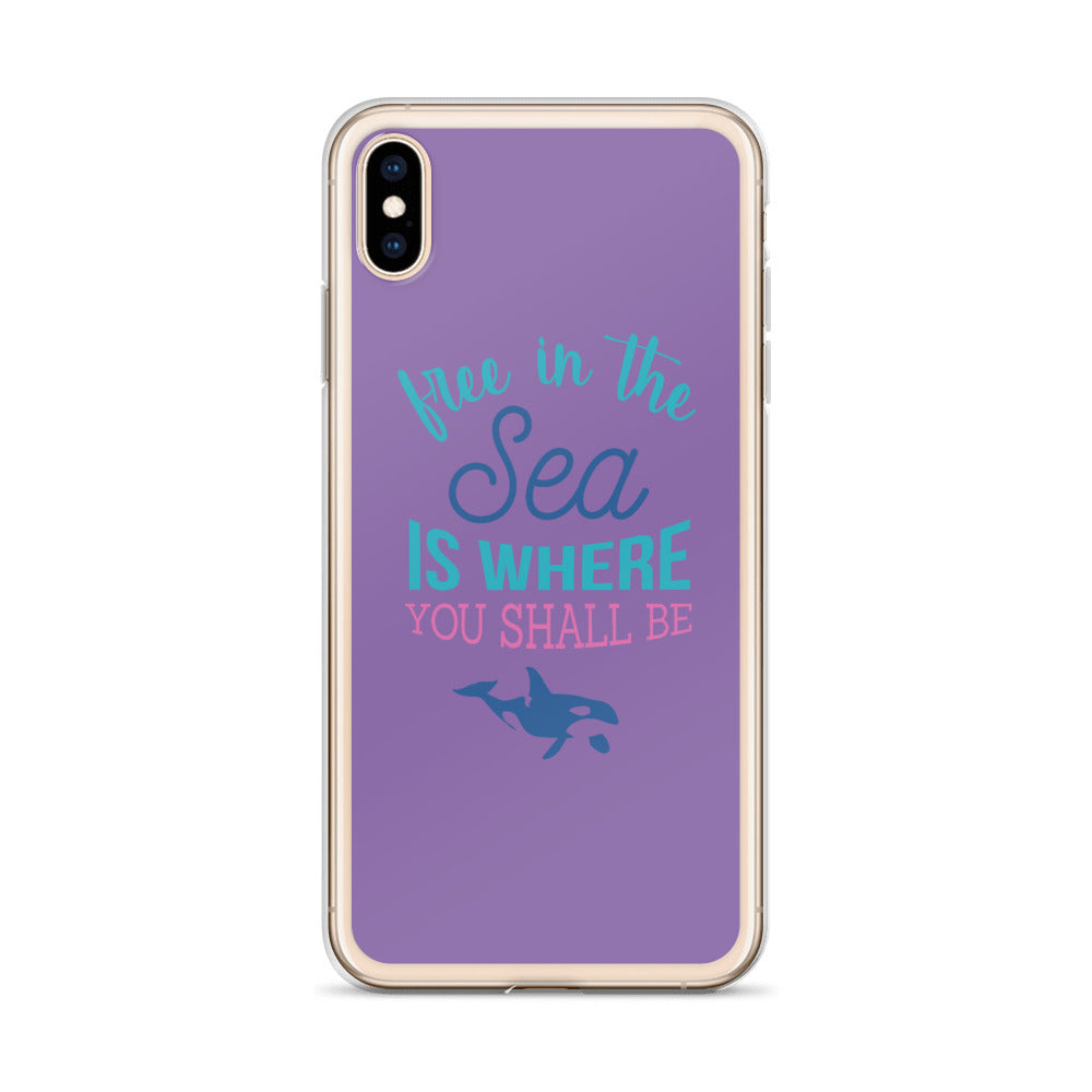 Free in the Sea iPhone Case Purple - Splashing Apparel