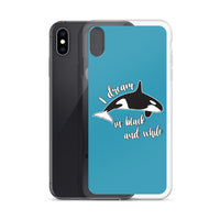 Dream in Black and White iPhone Case Blue - Splashing Apparel