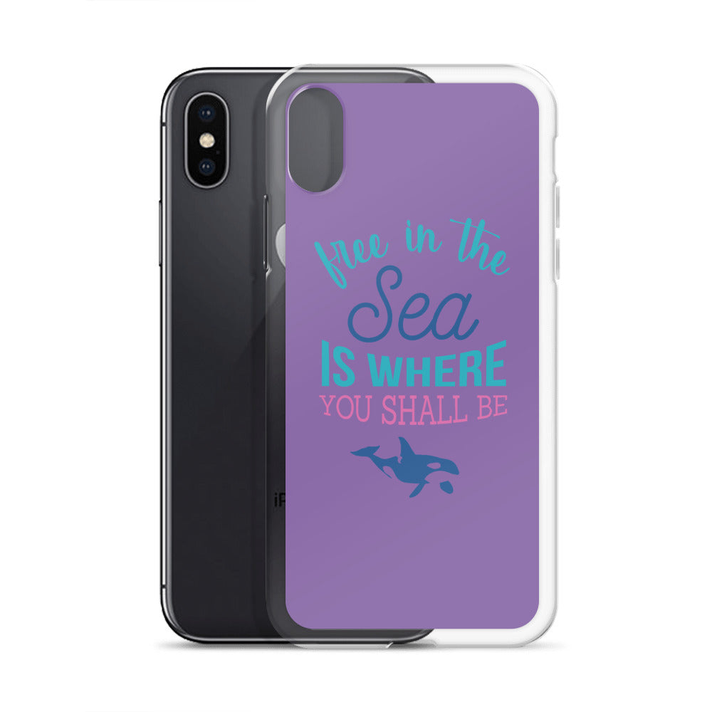 Free in the Sea iPhone Case Purple - Splashing Apparel