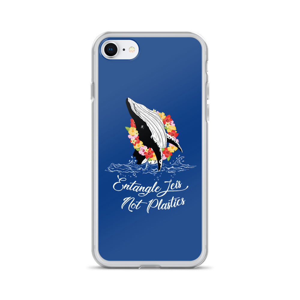Entangle Leis Not Plastics iPhone Case Dark Blue - Splashing Apparel