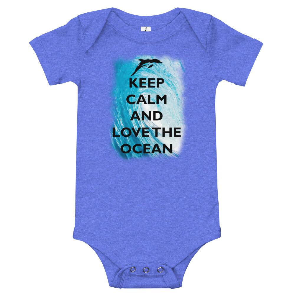 Keep Calm and Love the Ocean Baby Onesie - Splashing Apparel