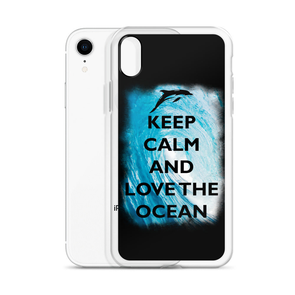 Keep Clam and Love the Ocean iPhone Case Black - Splashing Apparel