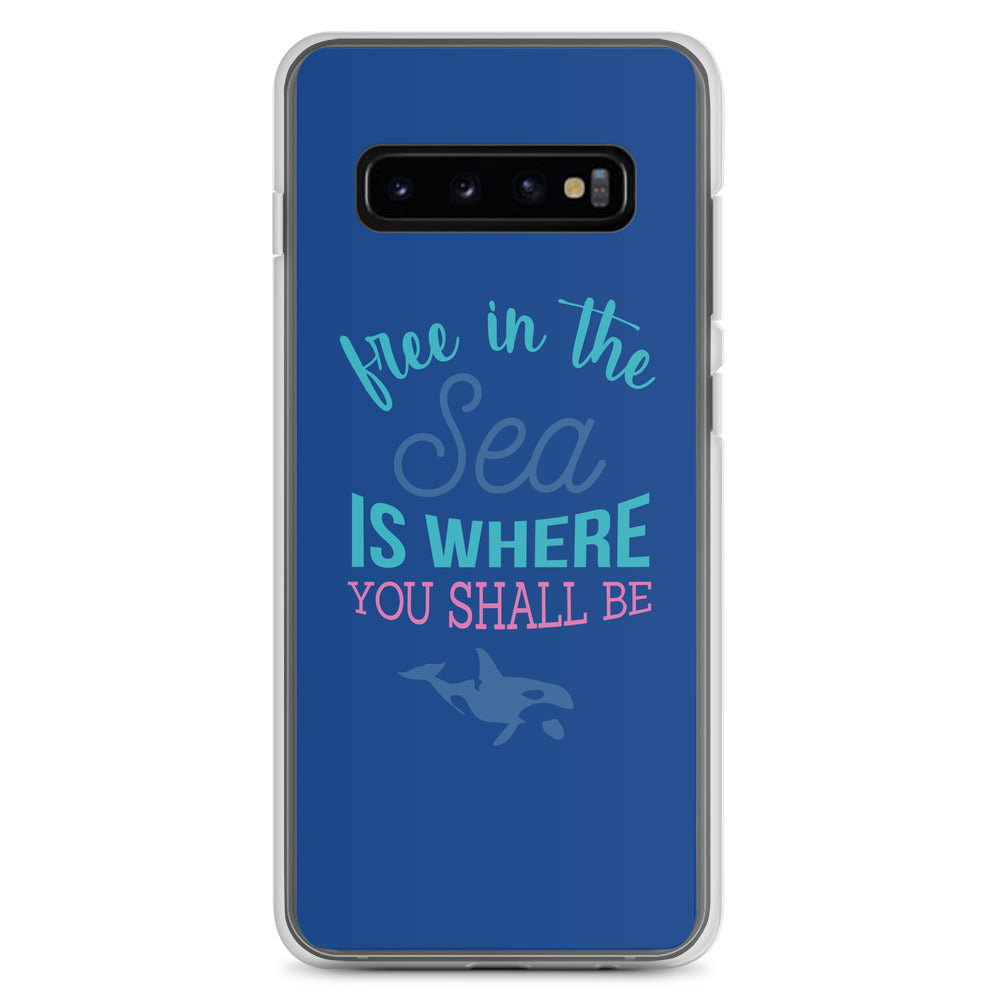 Free in the Sea Samsung Case Dark Blue - Splashing Apparel
