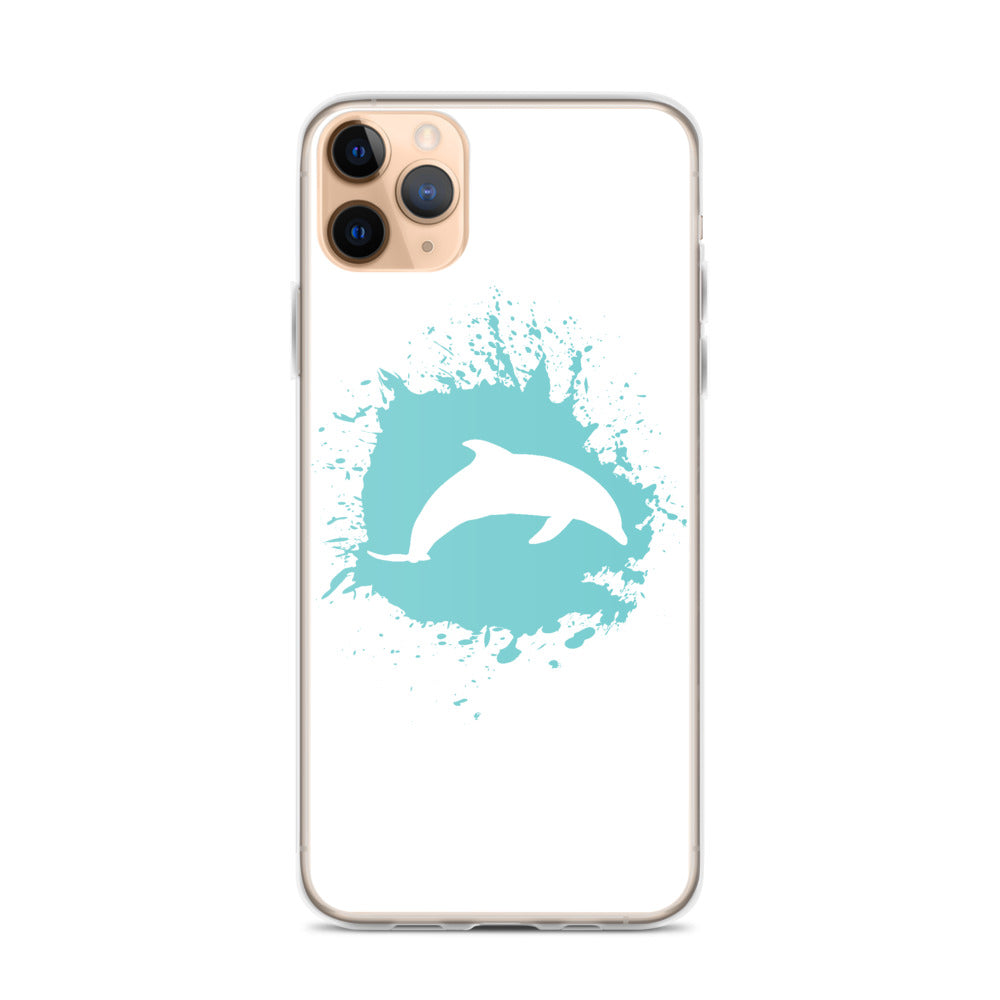 Dolphin Splash iPhone Case White - Splashing Apparel