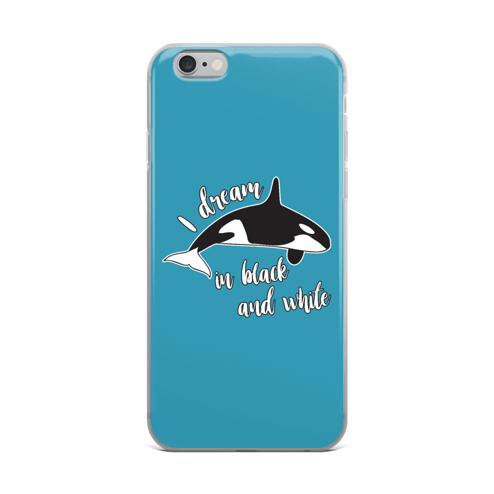 Dream in Black and White iPhone Case Blue - Splashing Apparel