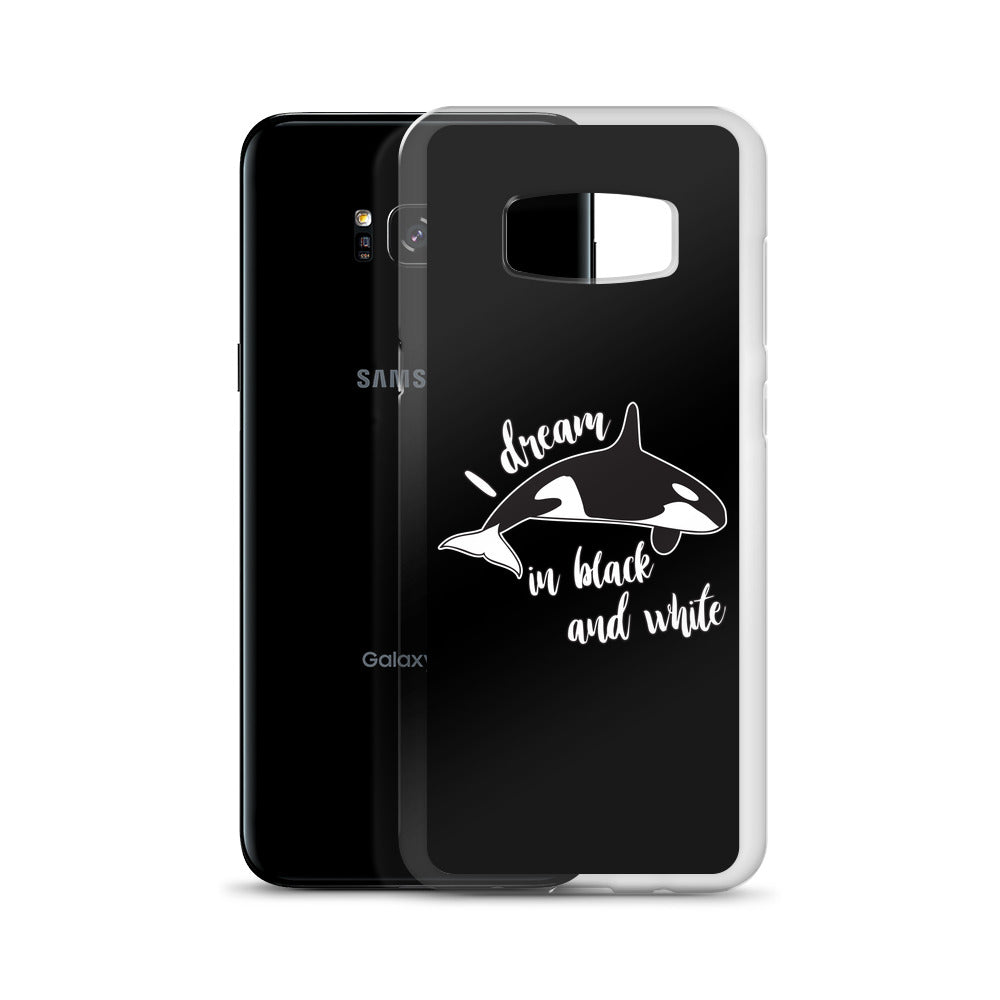 Dream in black and White Samsung Case Black - Splashing Apparel