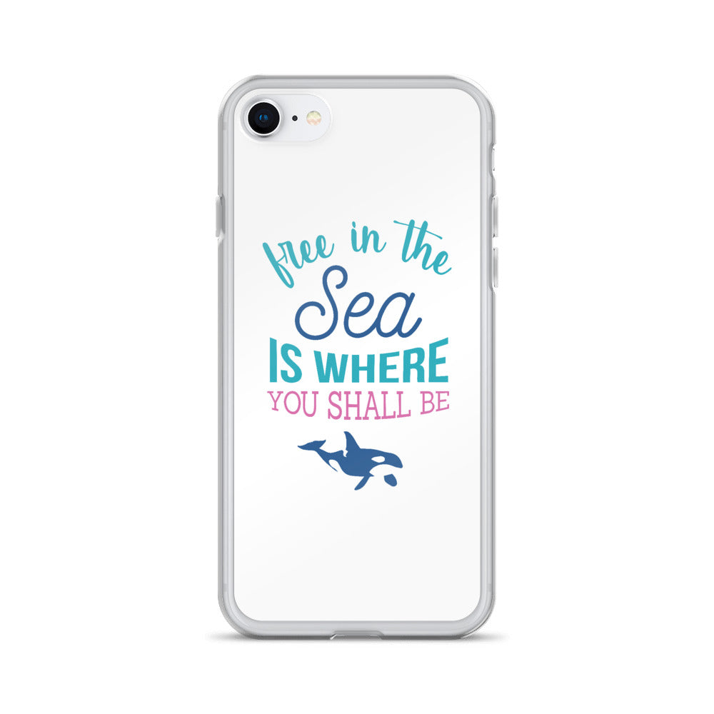 Free in the Sea iPhone Case White - Splashing Apparel