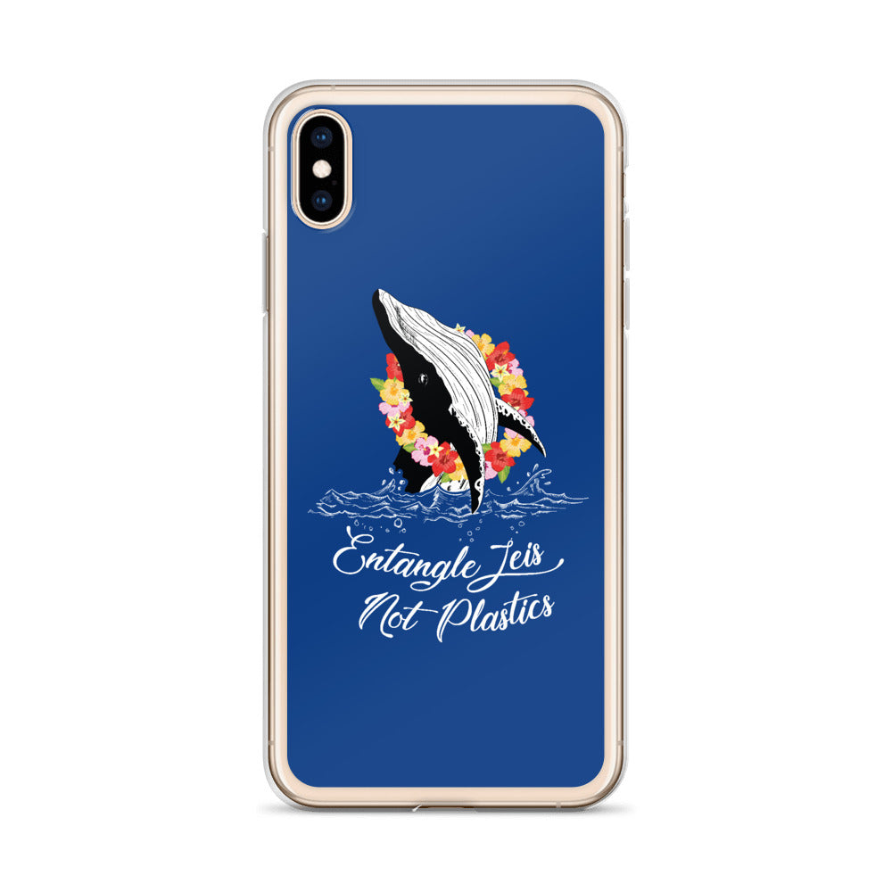Entangle Leis Not Plastics iPhone Case Dark Blue - Splashing Apparel