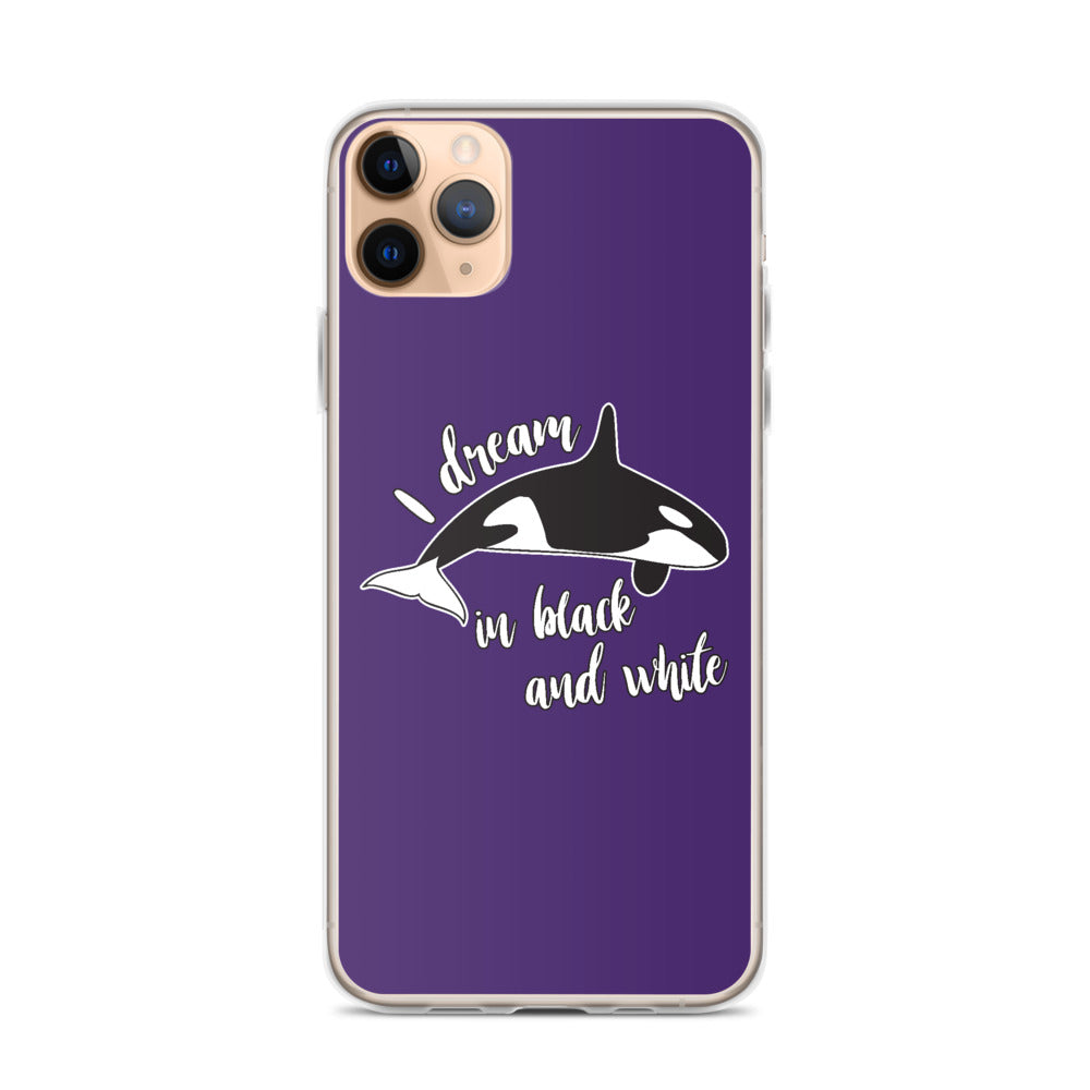 Dream in Black and White iPhone Case Purple - Splashing Apparel