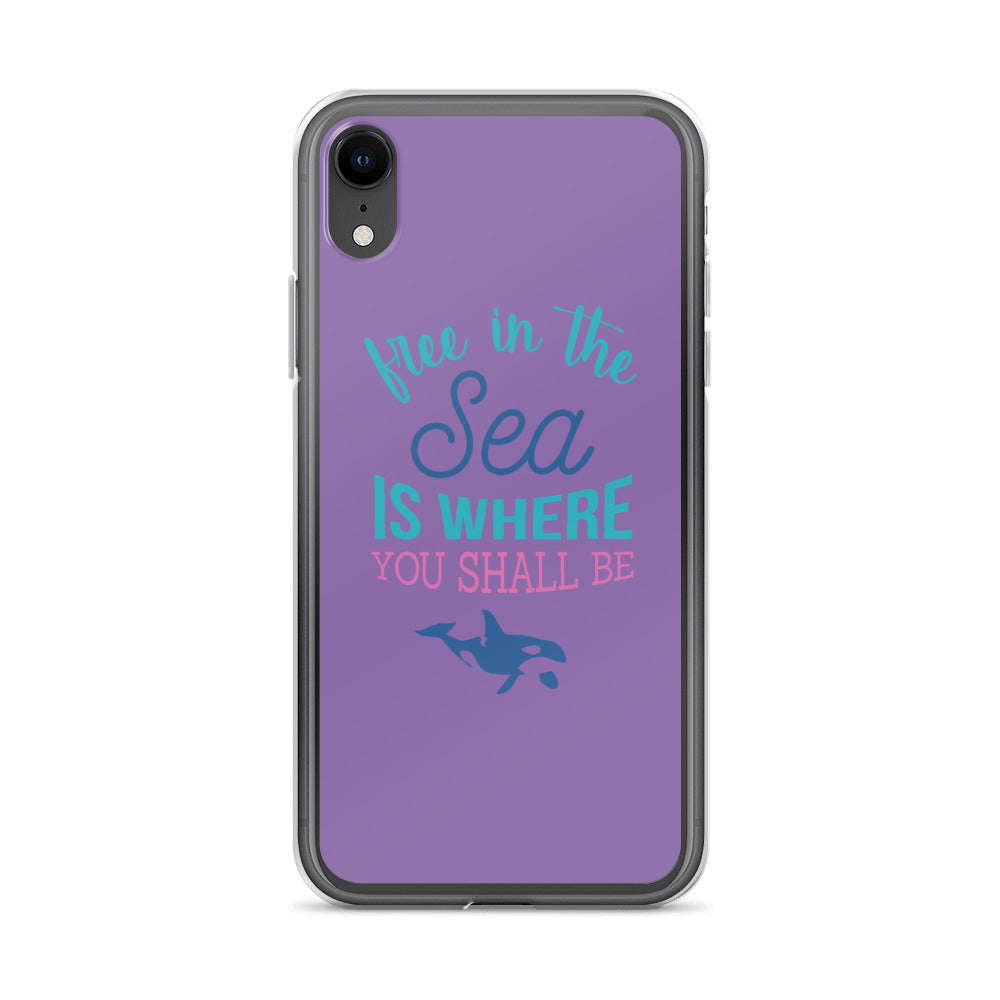 Free in the Sea iPhone Case Purple - Splashing Apparel