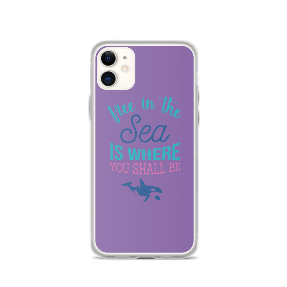 Free in the Sea iPhone Case Purple - Splashing Apparel
