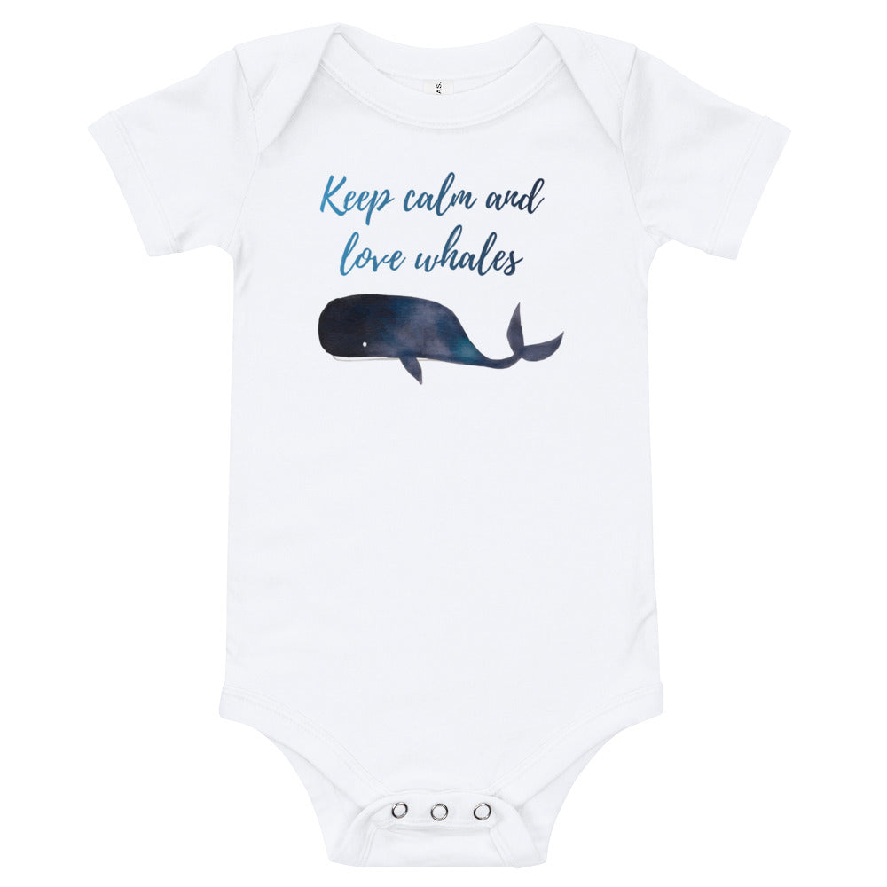 Keep Calm and Love Whales Baby Onesie