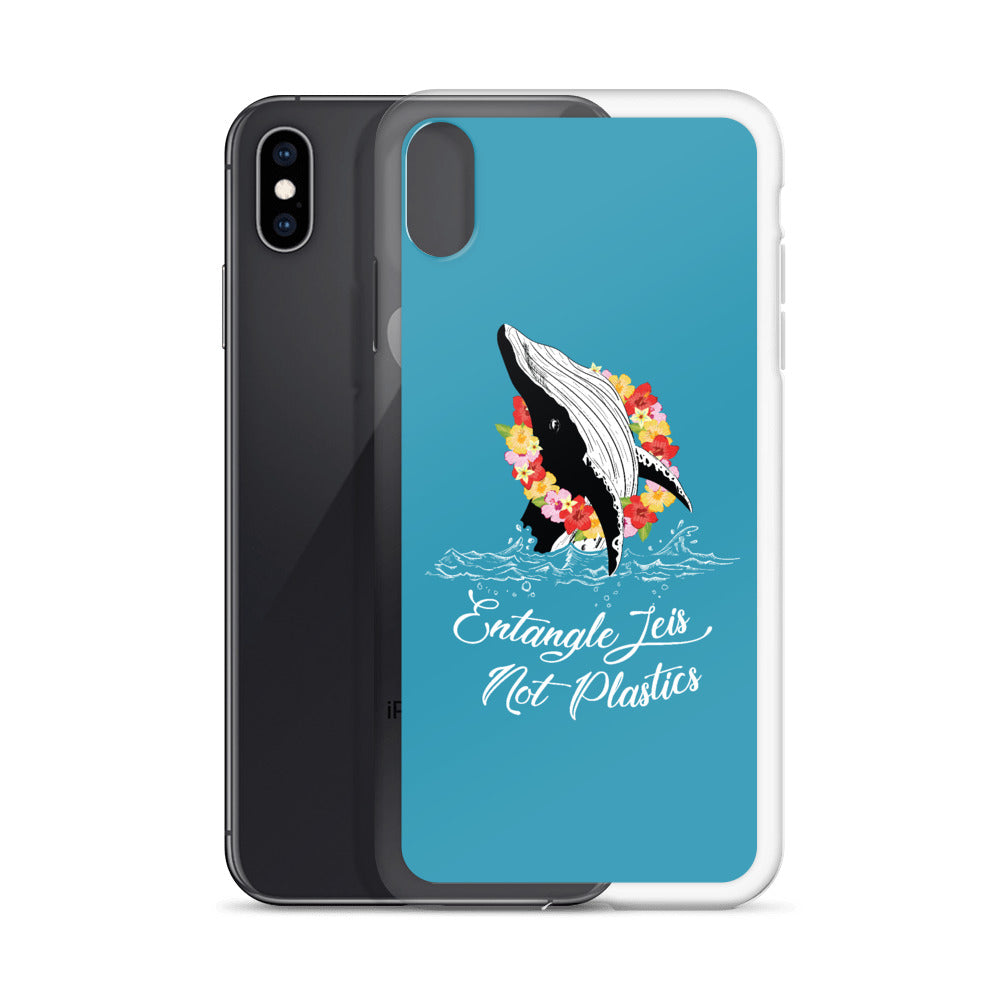 Entangle Leis Not Plastics iPhone Case Blue - Splashing Apparel