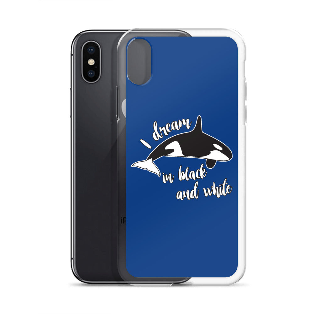 Dream in Black and White iPhone Case Dark Blue - Splashing Apparel