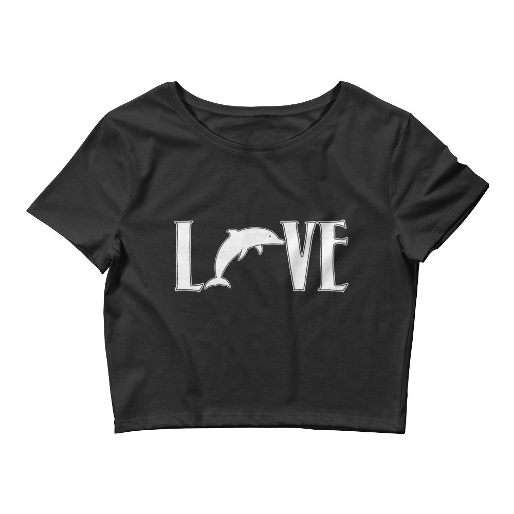 Love Dolphins Women’s Crop Tee - Splashing Apparel