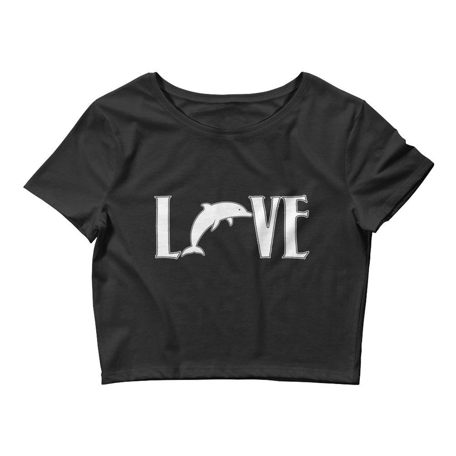 Love Dolphins Women’s Crop Tee - Splashing Apparel