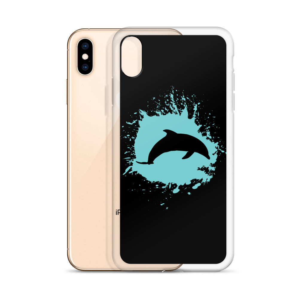 Dolphin Splash iPhone Case Black - Splashing Apparel