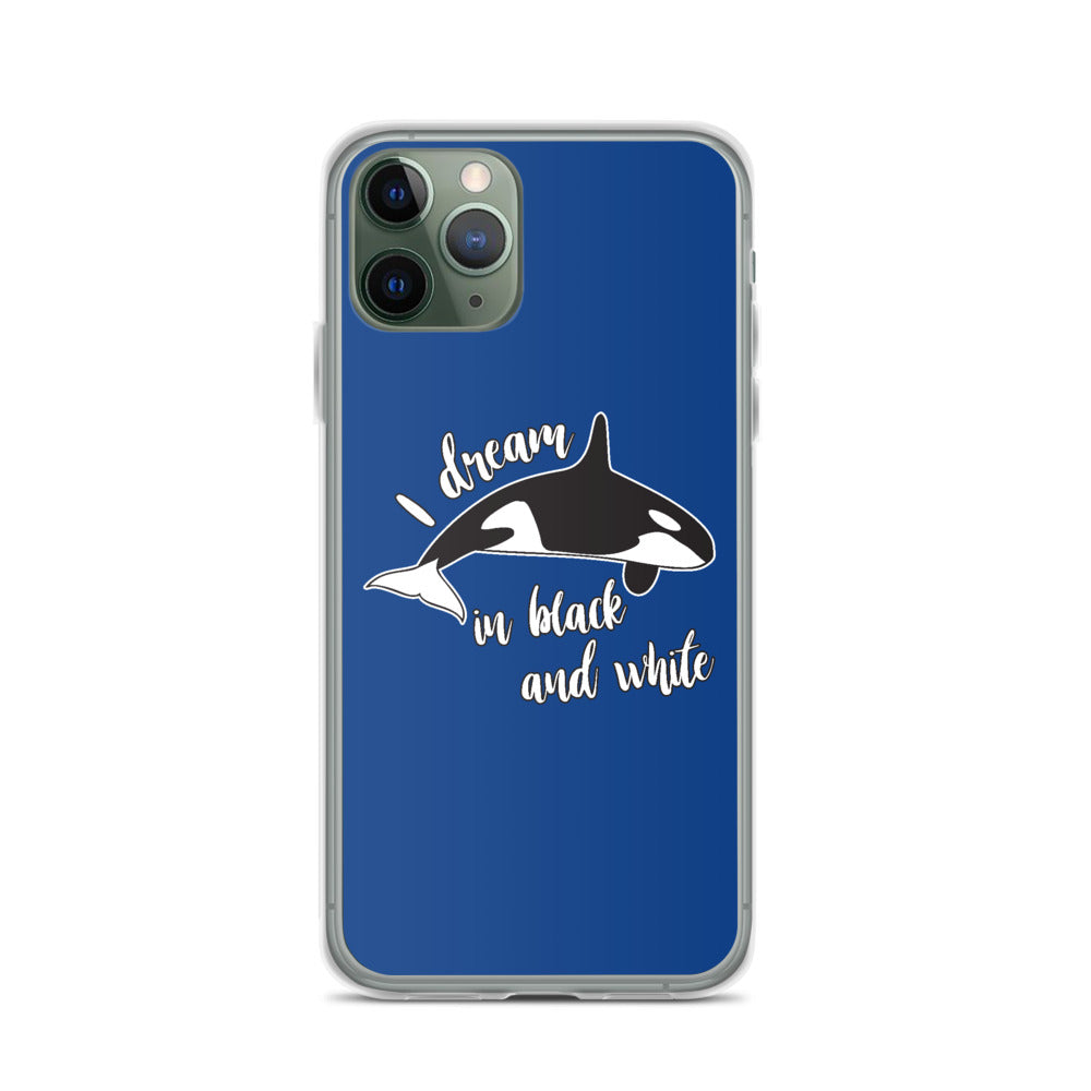 Dream in Black and White iPhone Case Dark Blue - Splashing Apparel