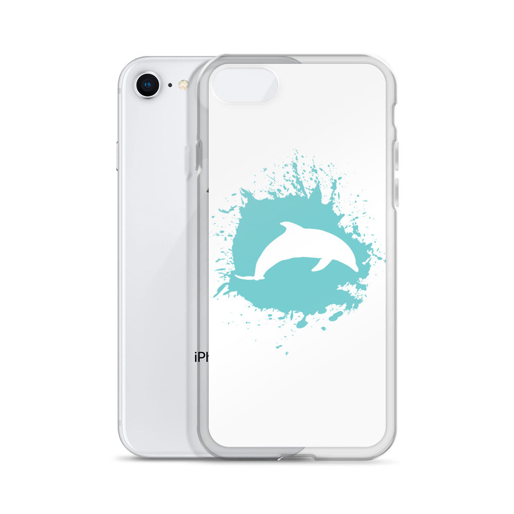 Dolphin Splash iPhone Case White - Splashing Apparel