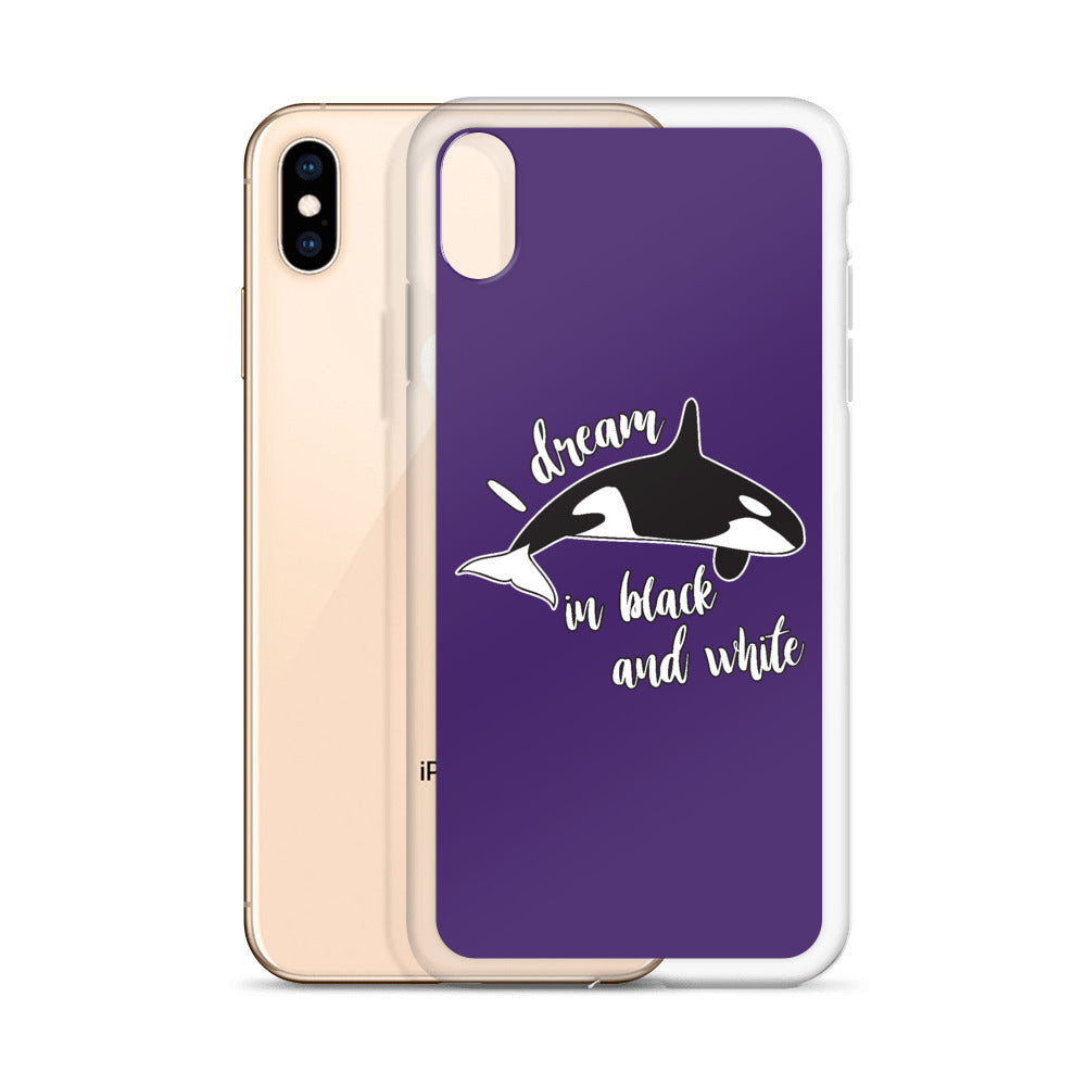 Dream in Black and White iPhone Case Purple - Splashing Apparel