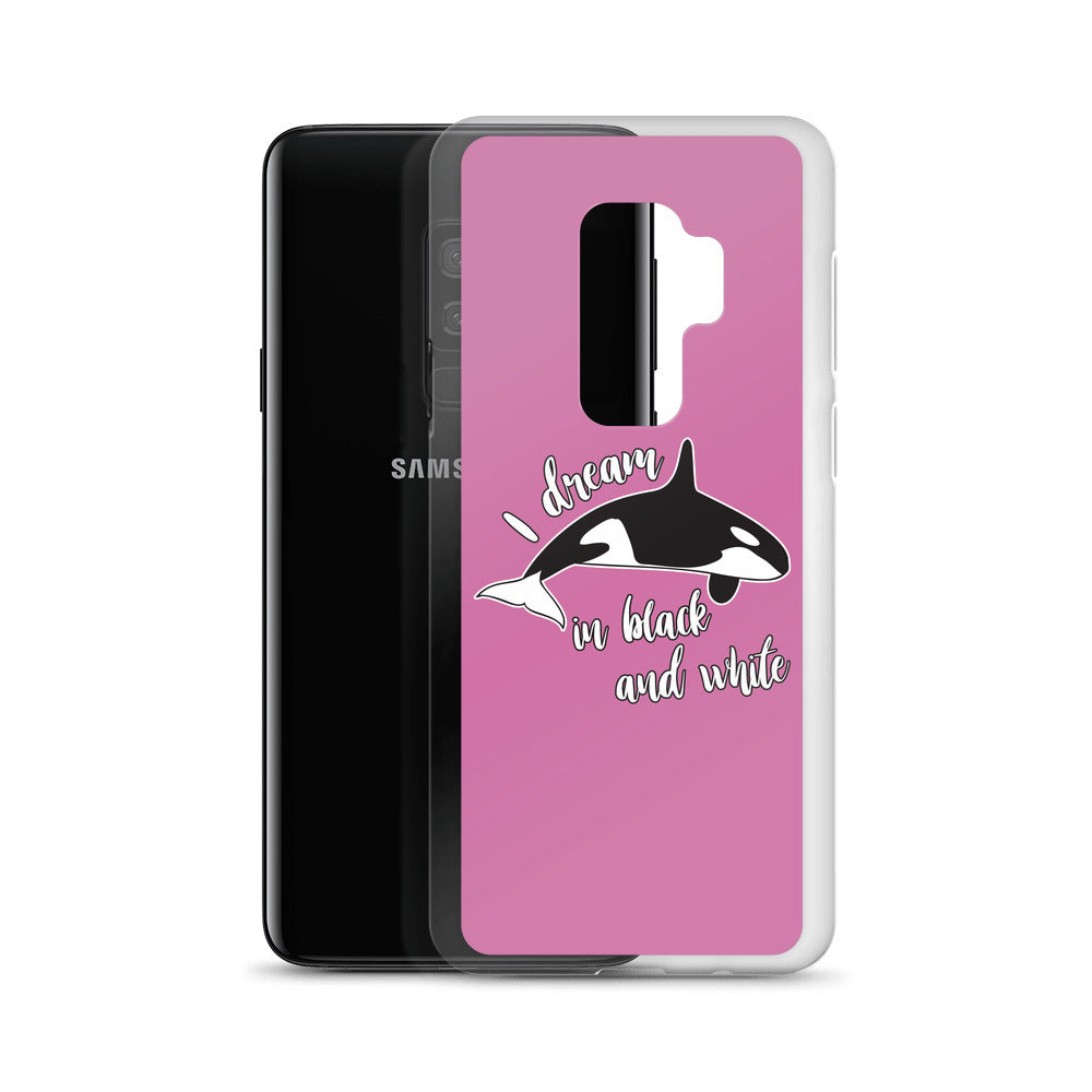 Dream in black and White Samsung Case Pink - Splashing Apparel