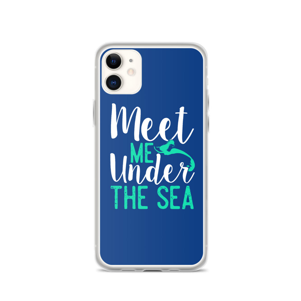 Meet Me Under the Sea iPhone Case Dark Blue - Splashing Apparel