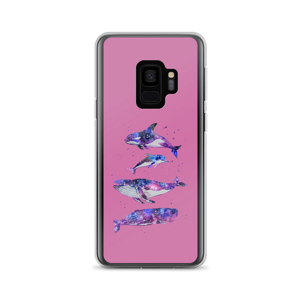 Stary Whales Samsung Case Pink - Splashing Apparel