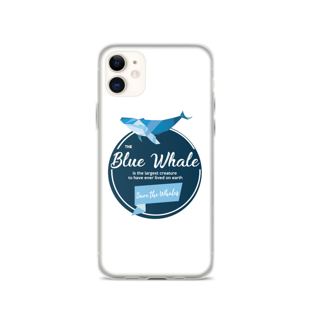 Blue Whale iPhone Case White - Splashing Apparel