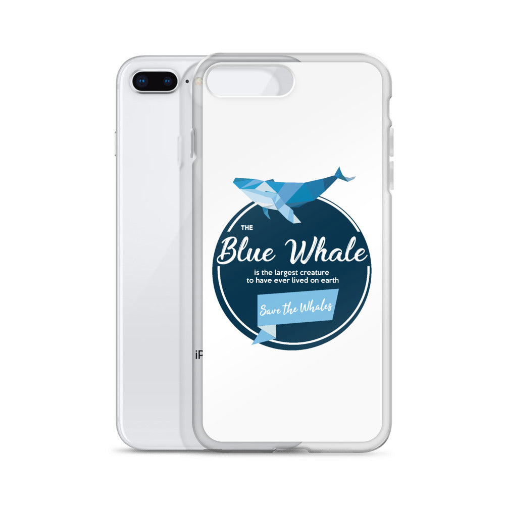 Blue Whale iPhone Case White - Splashing Apparel