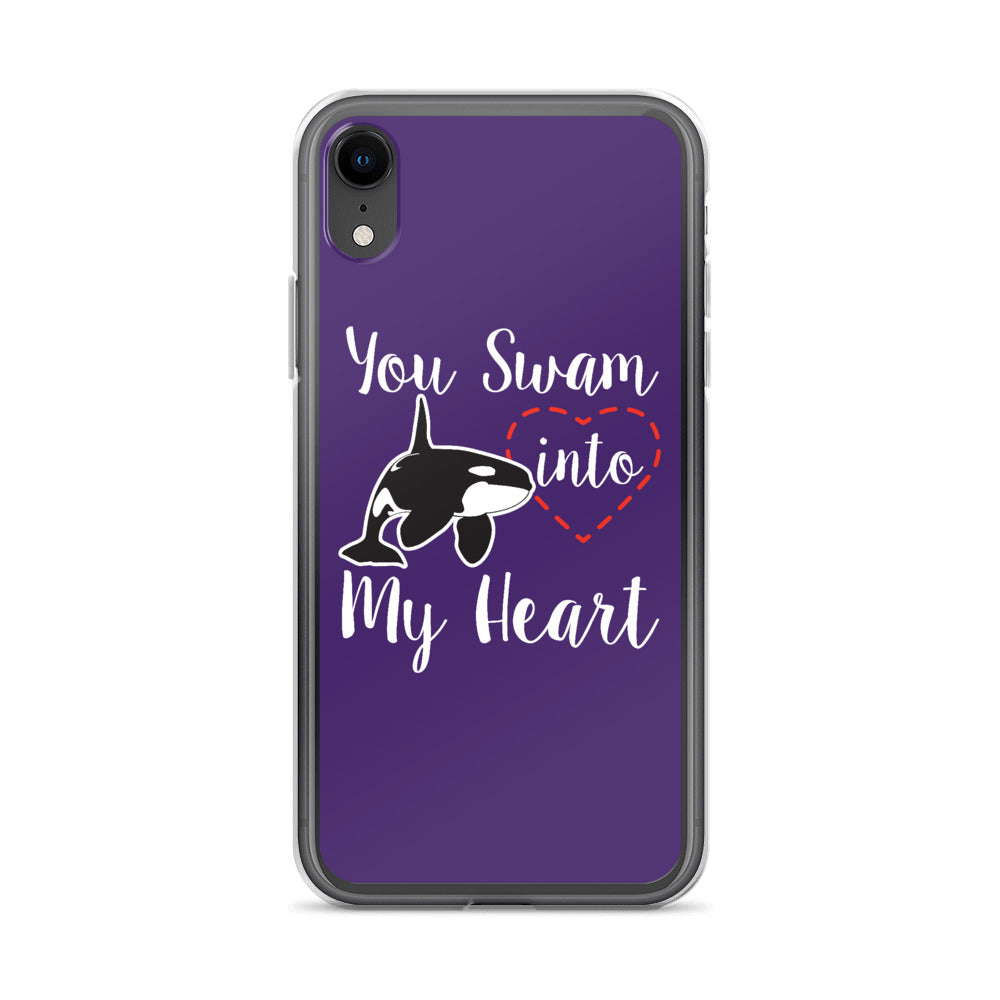 You Swam into My Heart iPhone Case Purple - Splashing Apparel