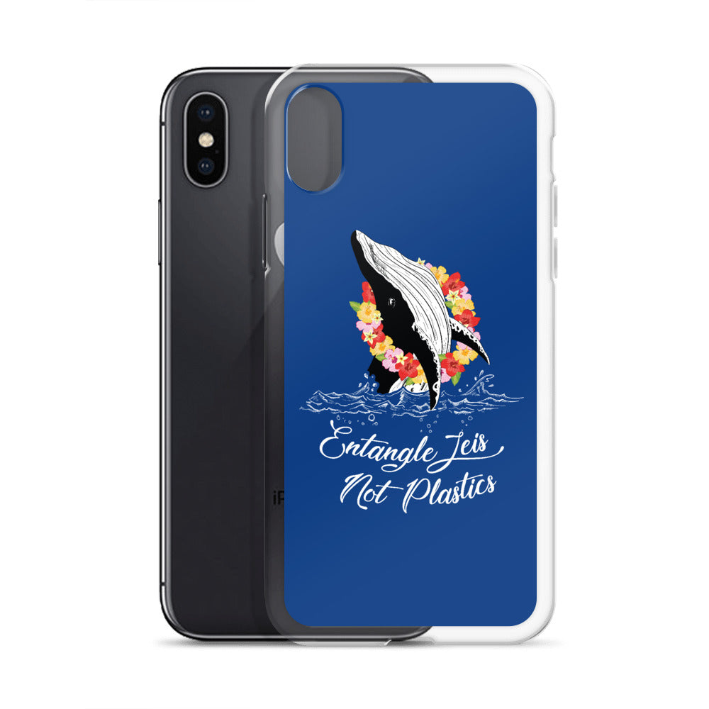 Entangle Leis Not Plastics iPhone Case Dark Blue - Splashing Apparel