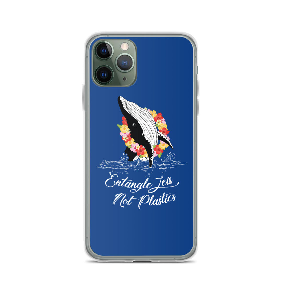 Entangle Leis Not Plastics iPhone Case Dark Blue - Splashing Apparel