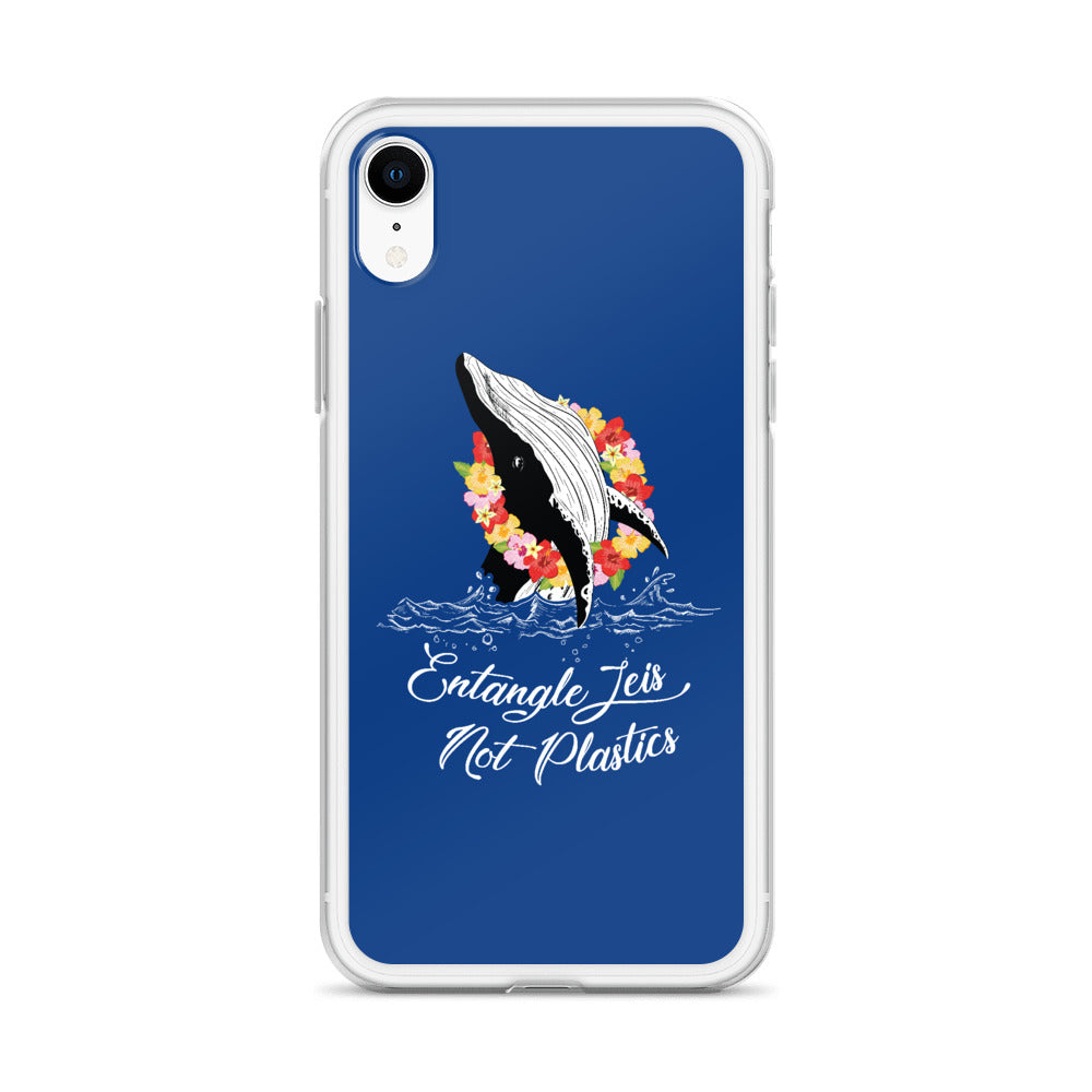 Entangle Leis Not Plastics iPhone Case Dark Blue - Splashing Apparel