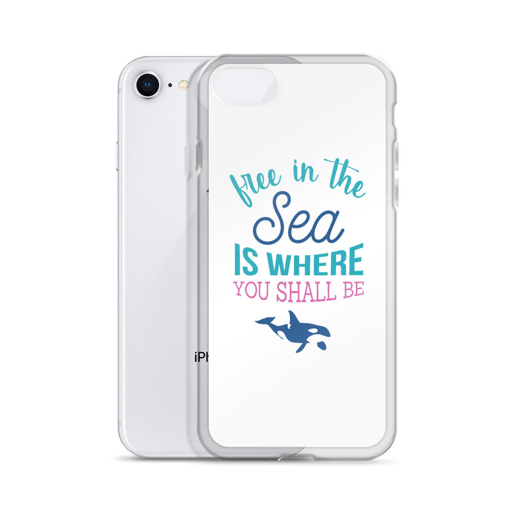 Free in the Sea iPhone Case White - Splashing Apparel