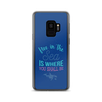 Free in the Sea Samsung Case Dark Blue - Splashing Apparel