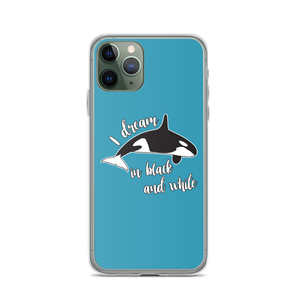 Dream in Black and White iPhone Case Blue - Splashing Apparel