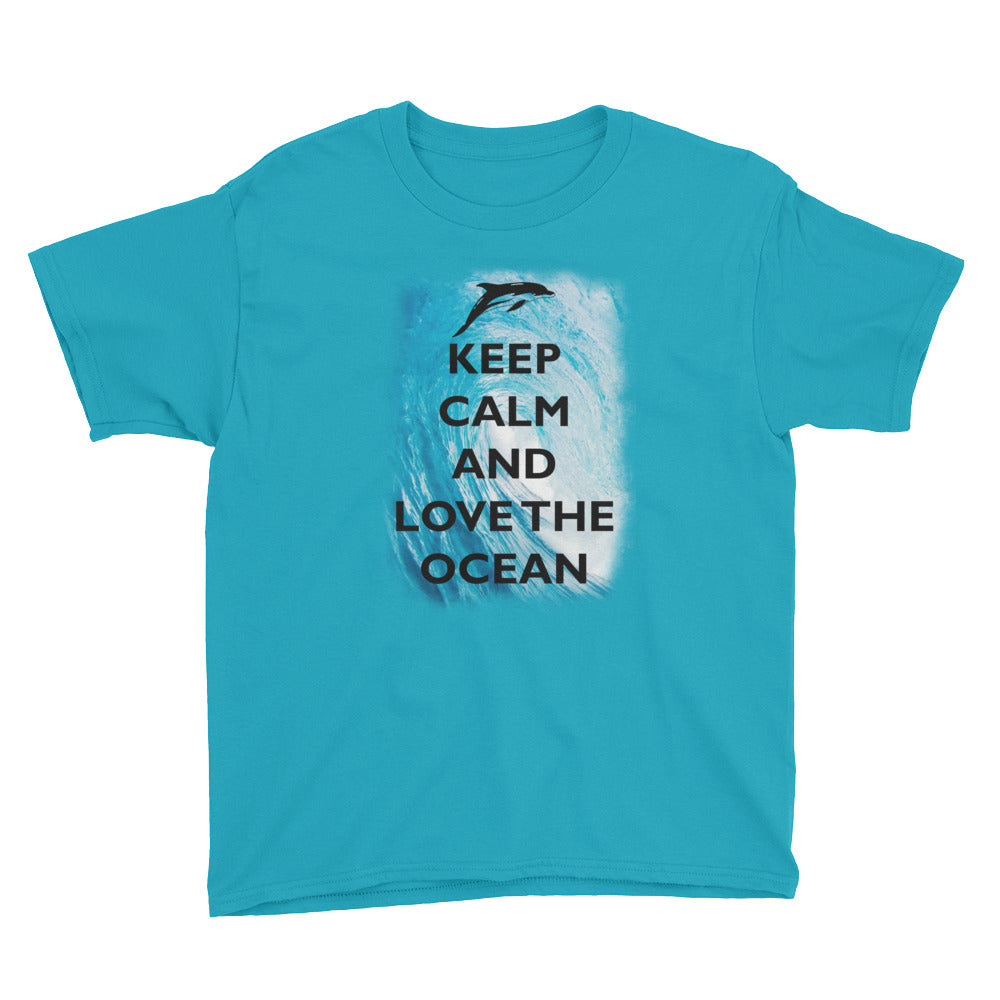 Keep Calm and Love the Ocean Kids Shirt - Splashing Apparel