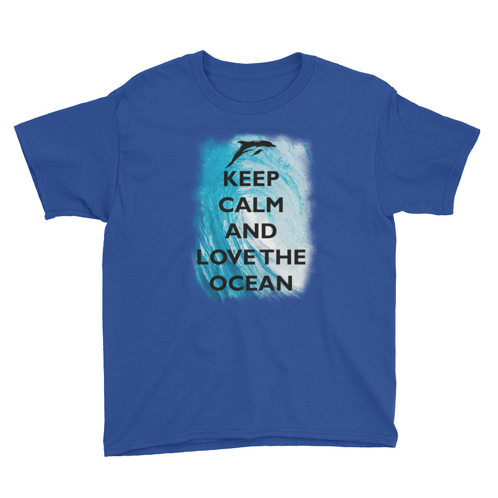 Keep Calm and Love the Ocean Kids Shirt - Splashing Apparel