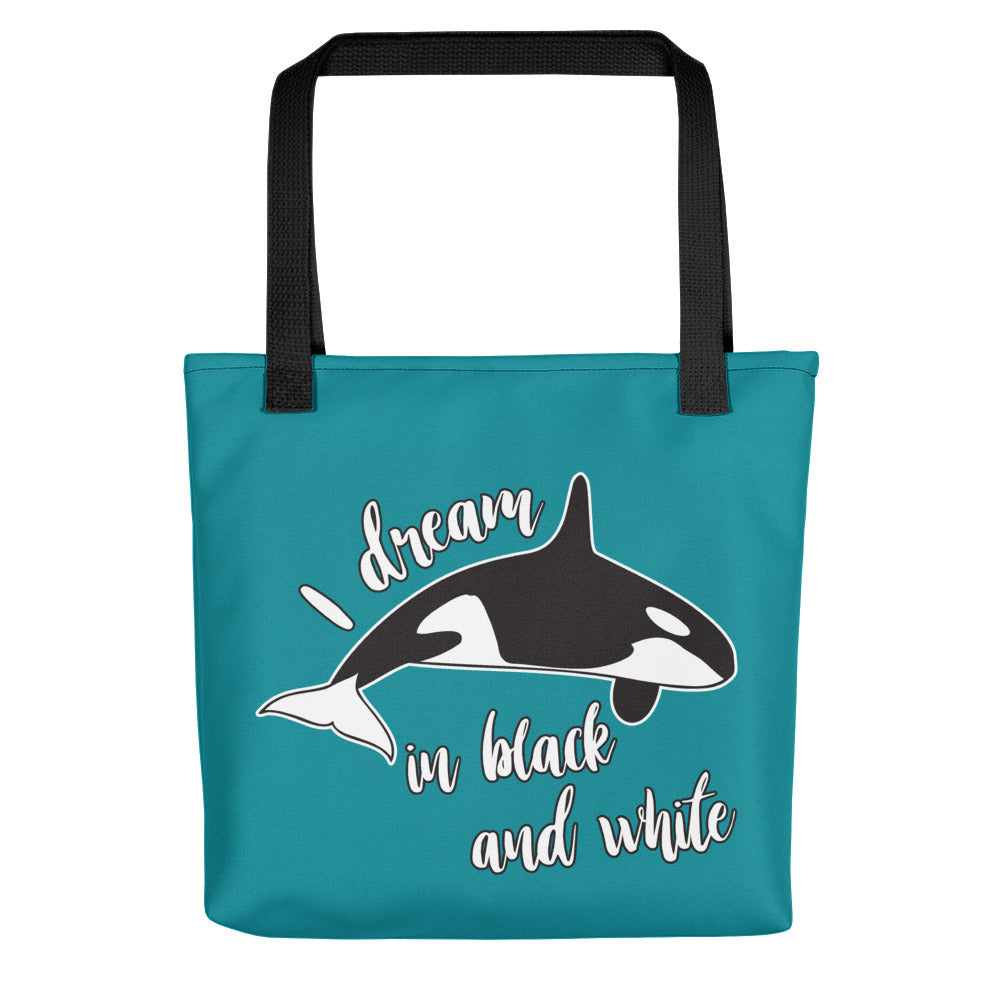 Dream in Black and White Tote bag - Splashing Apparel