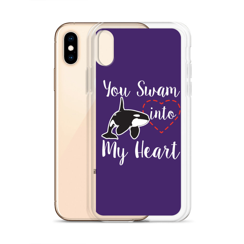 You Swam into My Heart iPhone Case Purple - Splashing Apparel