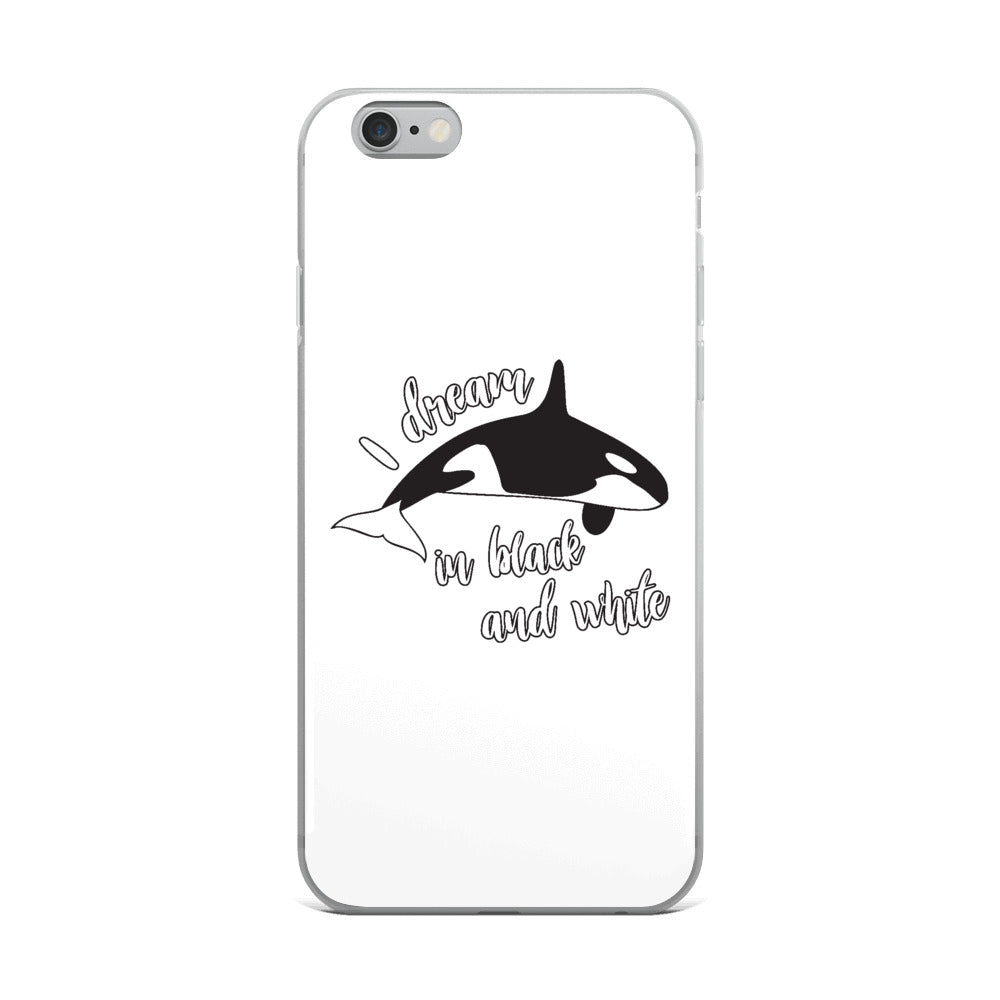 Dream in Black and White iPhone Case White - Splashing Apparel