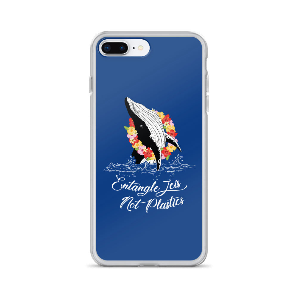 Entangle Leis Not Plastics iPhone Case Dark Blue - Splashing Apparel