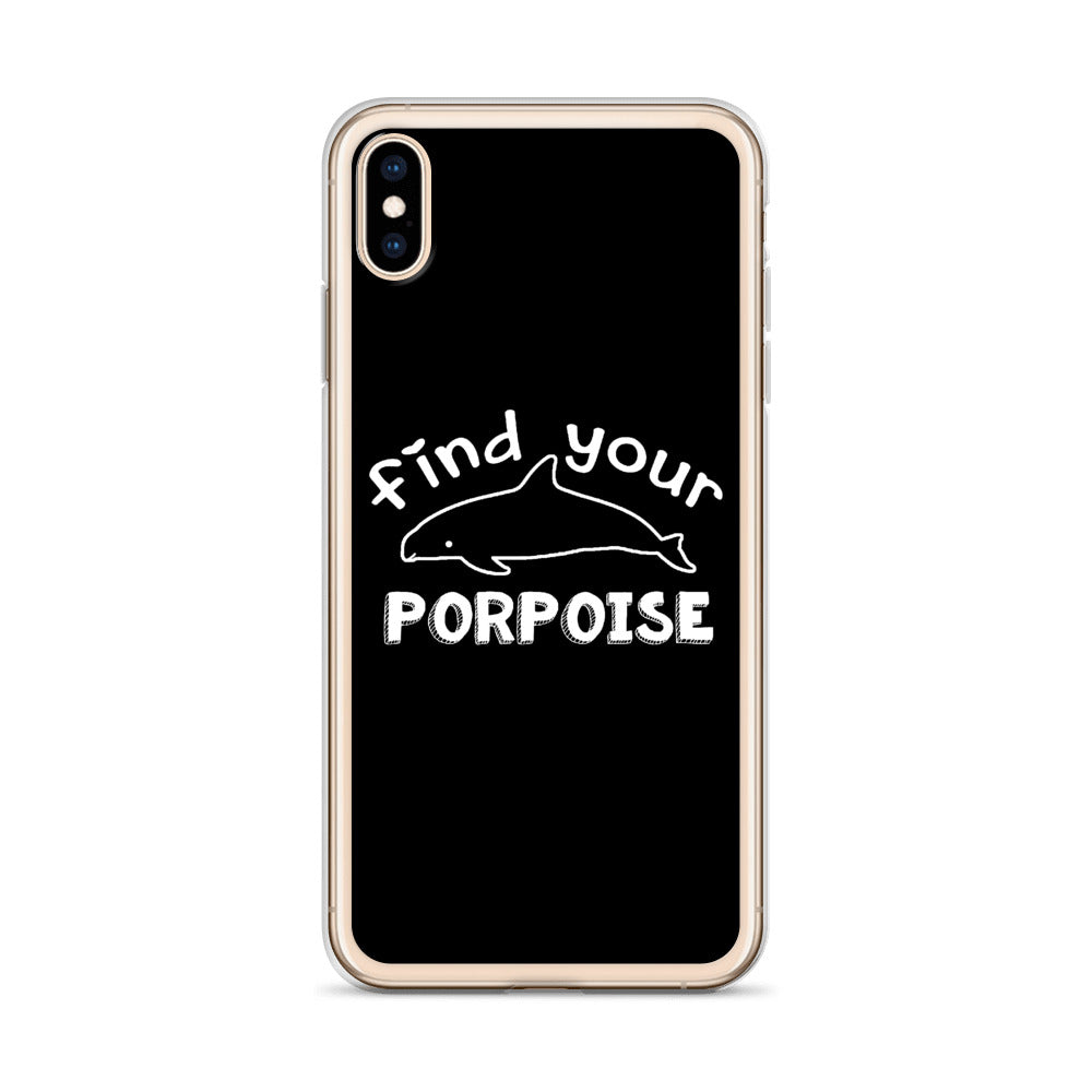 Find Your Porpoise iPhone Case Black - Splashing Apparel