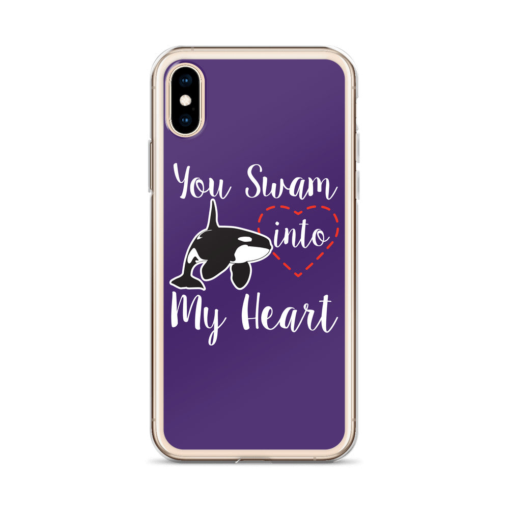 You Swam into My Heart iPhone Case Purple - Splashing Apparel