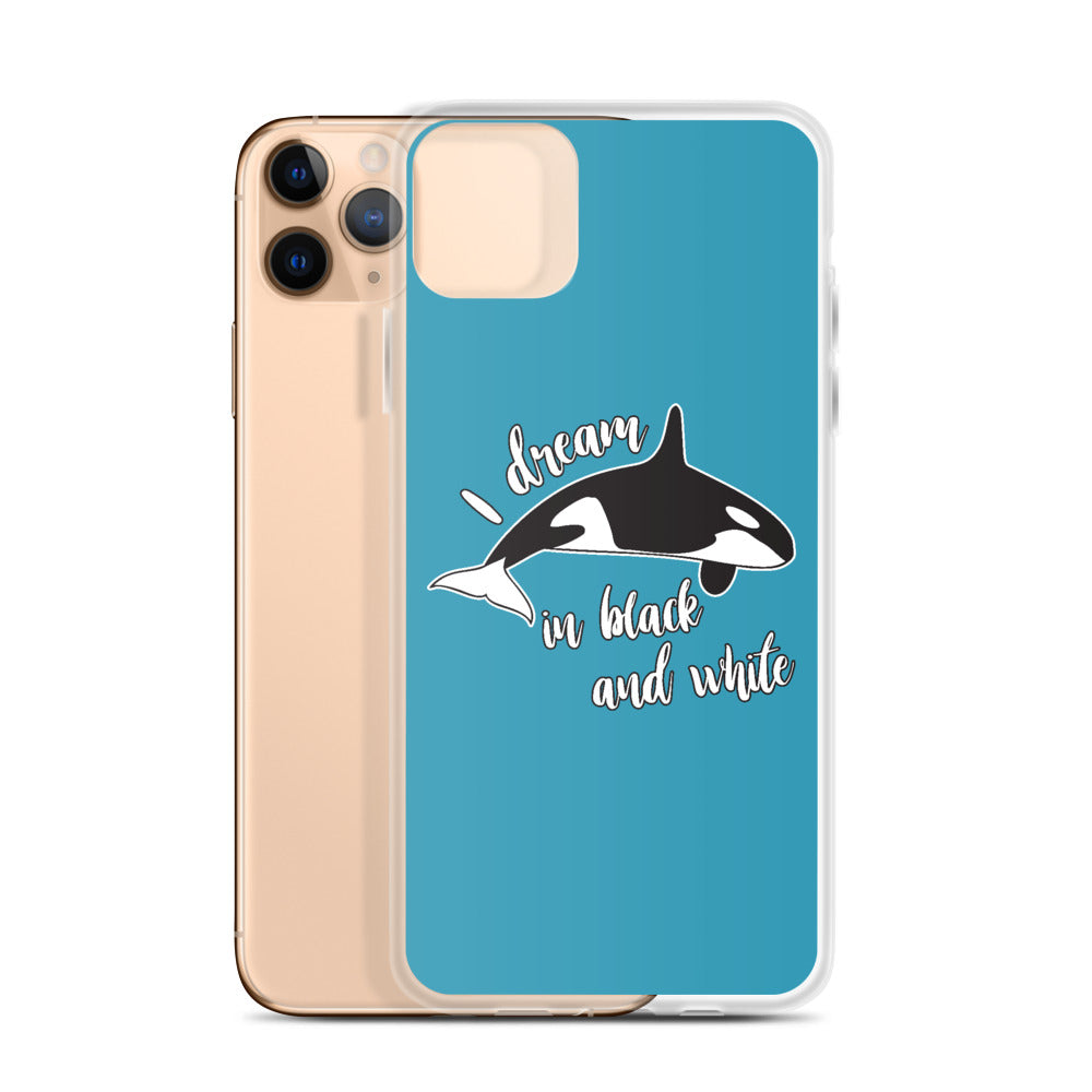 Dream in Black and White iPhone Case Blue - Splashing Apparel