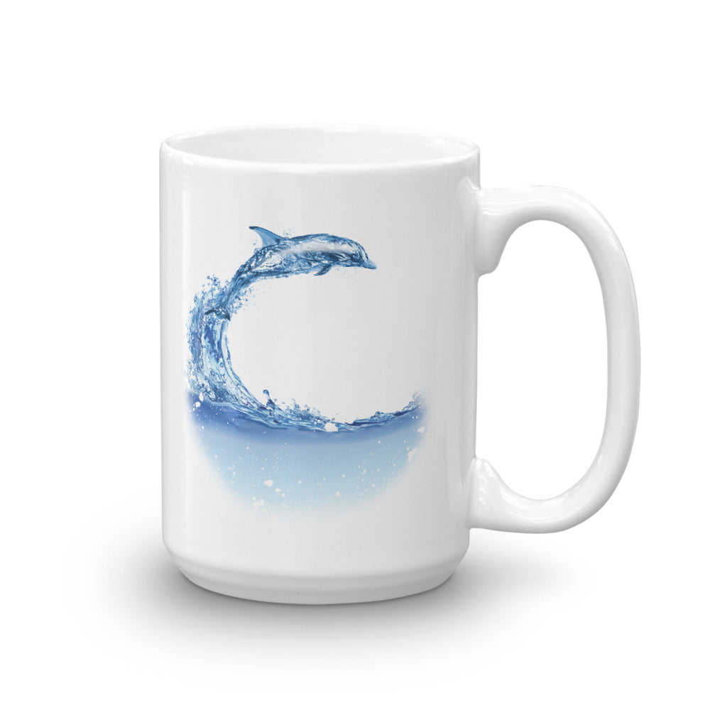 Aqua Dolphin Mug - Splashing Apparel