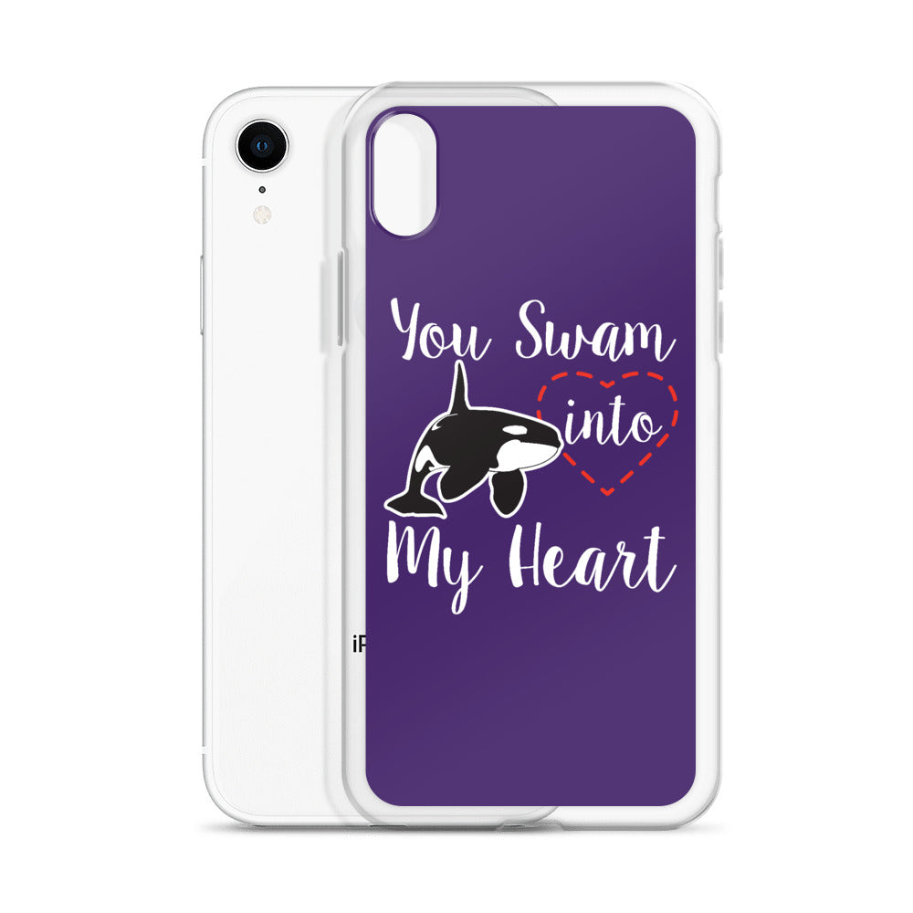 You Swam into My Heart iPhone Case Purple - Splashing Apparel