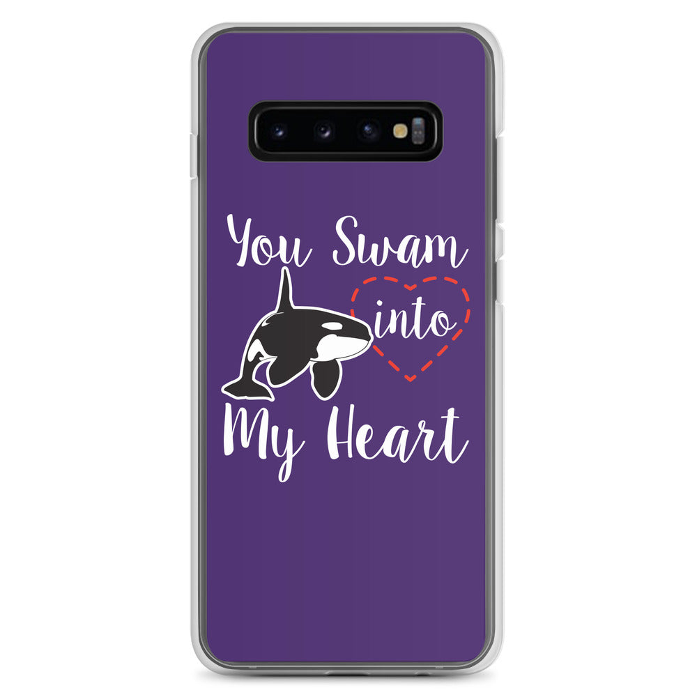 You Swam into My Heart Samsung Case Purple - Splashing Apparel