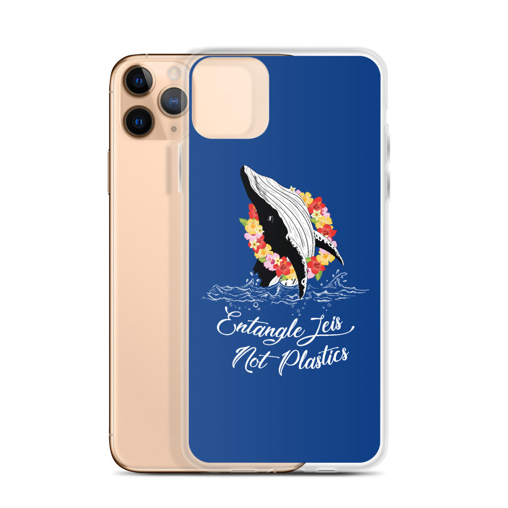 Entangle Leis Not Plastics iPhone Case Dark Blue - Splashing Apparel