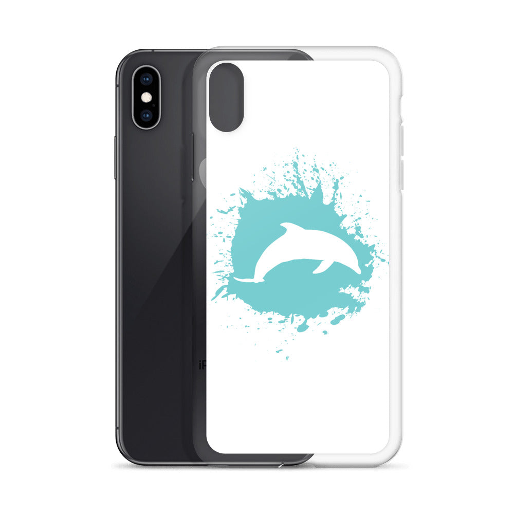 Dolphin Splash iPhone Case White - Splashing Apparel